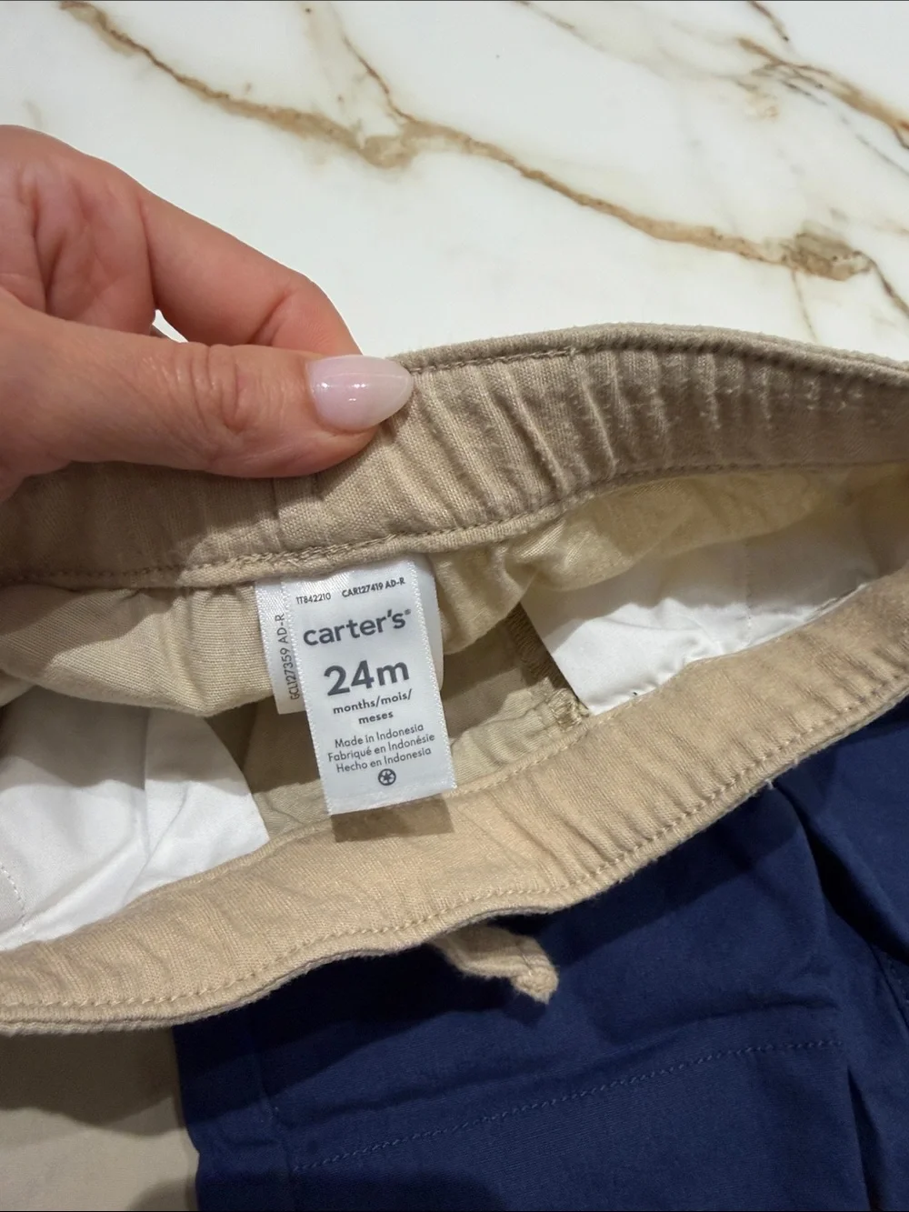 Carter’s Kids Elastic-Waist Jogger Pants - Navy and Khaki 24mths